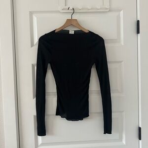Abercrombie & Fitch Sheer Ribbed Long Sleeve
